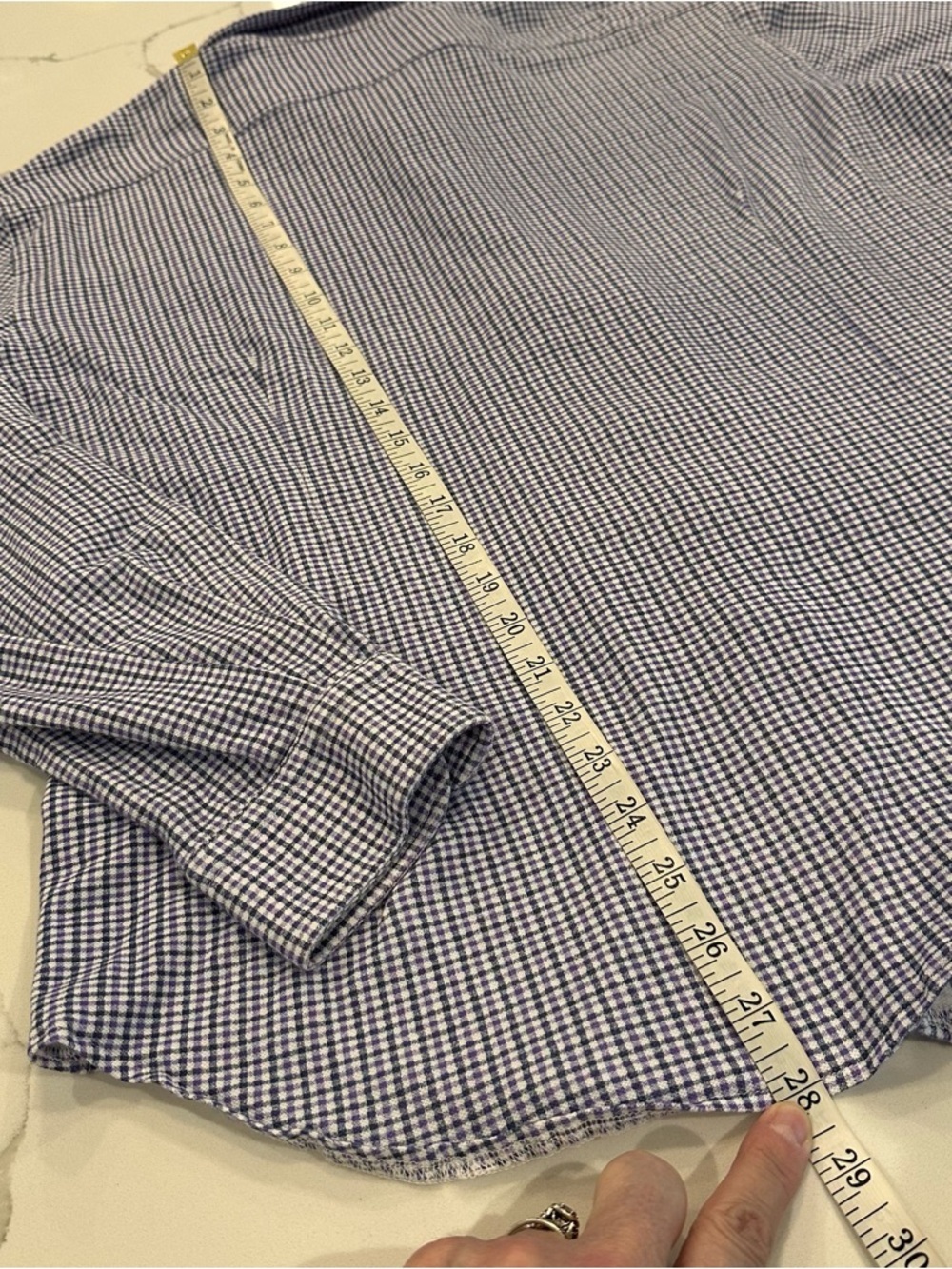 Black Saks Fifth Avenue Purple Plaid Knit Button Down Shirt Men XL Stretch Soft - Picture 11 of 11